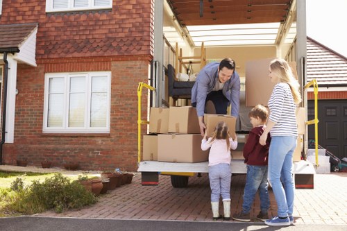 Careful furniture loading for a Surrey property move