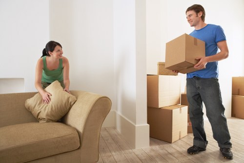 Checklist and packed office items ready for a Surrey commercial relocation